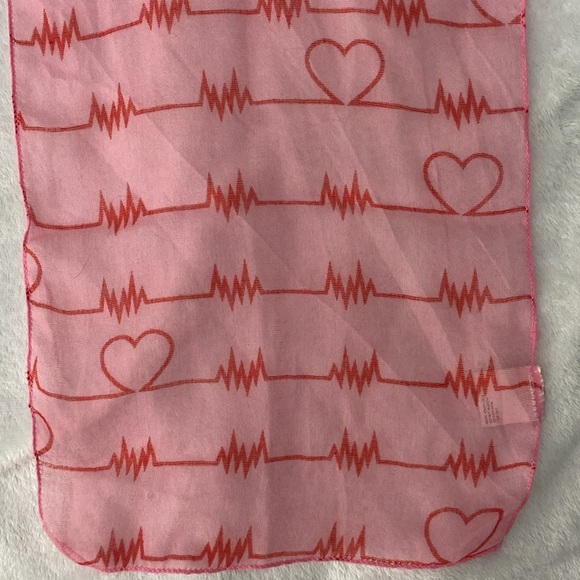 Lifeline pink and red hearts sheer scarf - Picture 5 of 17